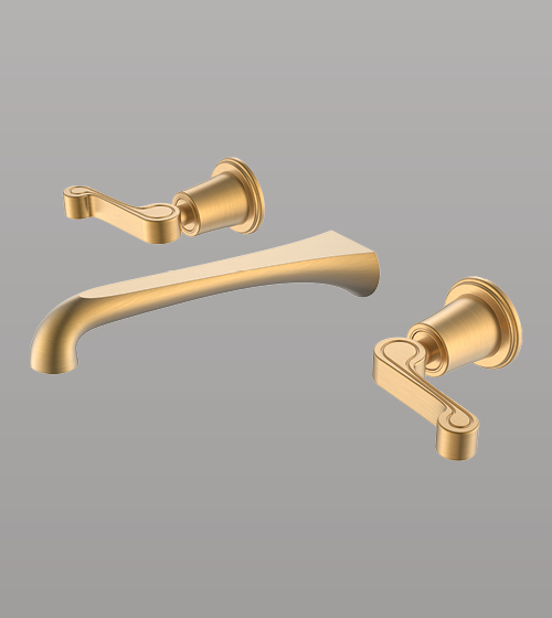 Three Hole Brass Wall Mounted Basin Mixer – Aquant India